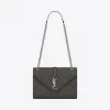 伊夫圣罗兰/Yves Saint laurent 中号ENVELOPPE绗缝纹理大地色真皮包 487206BOW922034