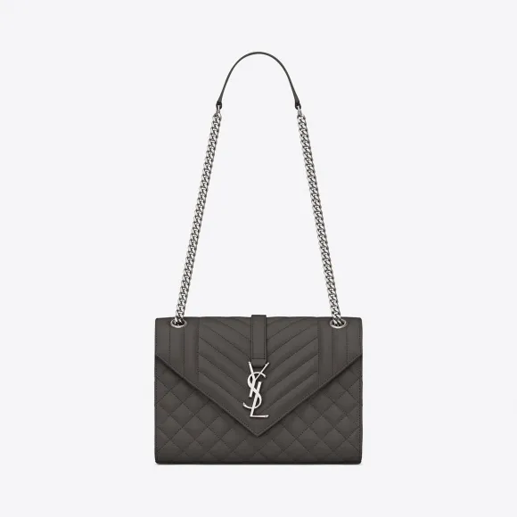 伊夫圣罗兰/Yves Saint laurent 中号ENVELOPPE绗缝纹理大地色真皮包 487206BOW922034