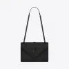 伊夫圣罗兰/Yves Saint laurent 经典 satchel中号黑色粒纹复合提花皮革手袋 487206BOW98100