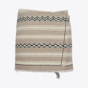 伊夫圣罗兰/Yves Saint laurent 迷你环绕式半身裙，米色柏柏布  505894Y190S7362