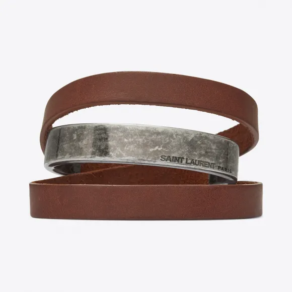 伊夫圣罗兰/Yves Saint laurent NOMADE three-loop bracelet in dark brow