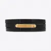 伊夫圣罗兰/Yves Saint laurent ID 黑色漆皮金色调金色多层缠绕细手链 5137260UF0J1000