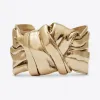 伊夫圣罗兰/Yves Saint laurent 浅金色金属垂褶蝴蝶结宽手链 533301Y15008045