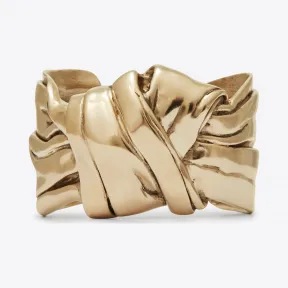 伊夫圣罗兰/Yves Saint laurent 浅金色金属垂褶蝴蝶结宽手链 533301Y15008045