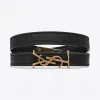伊夫圣罗兰/Yves Saint laurent OPYUM 黑色真皮青铜色金属双层缠绕手链 536073BOO0W1000