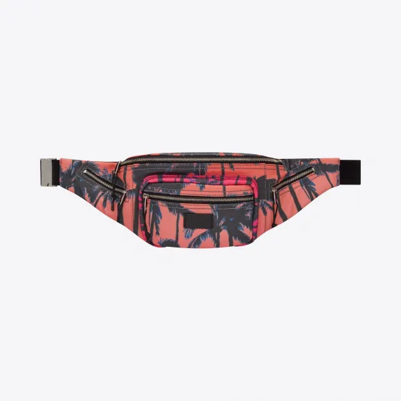 伊夫圣罗兰/Yves Saint laurent 男士 NUXX棕榈树印花浸染尼龙斜挎肩背包 581375HZT1F5569
