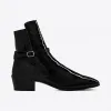 伊夫圣罗兰/Yves Saint laurent CLEMENTI漆皮搭扣靴 5865521LA001000