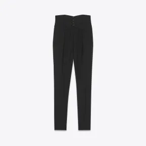 伊夫圣罗兰/Yves Saint laurent Saint Laurent羊毛华达呢高腰裤 配以cummerbund细节 608634Y404W1000