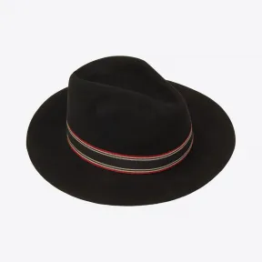 伊夫圣罗兰/Yves Saint laurent 女士 对比效果条纹帆布饰带巴拿马草帽 6087583YD971000