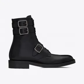 伊夫圣罗兰/Yves Saint laurent ARMY袋鼠纹压印皮革靴