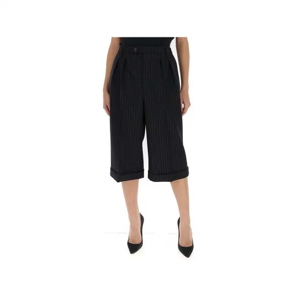 伊夫圣罗兰/Yves Saint laurent 黑色 细条纹裙裤 637572Y127W1070