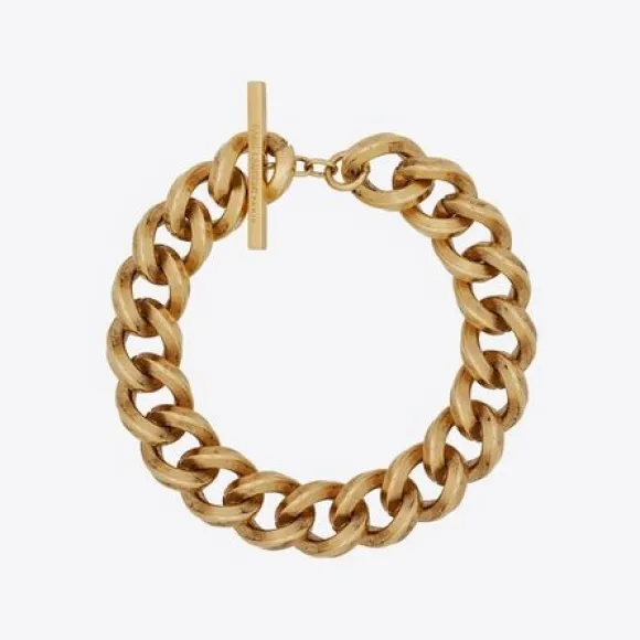 伊夫圣罗兰/Yves Saint laurent 复古三角形金属锁链手链 683389Y15008204