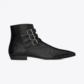 伊夫圣罗兰/Yves Saint laurent STAN鳄鱼纹压印皮靴 68726125S001000