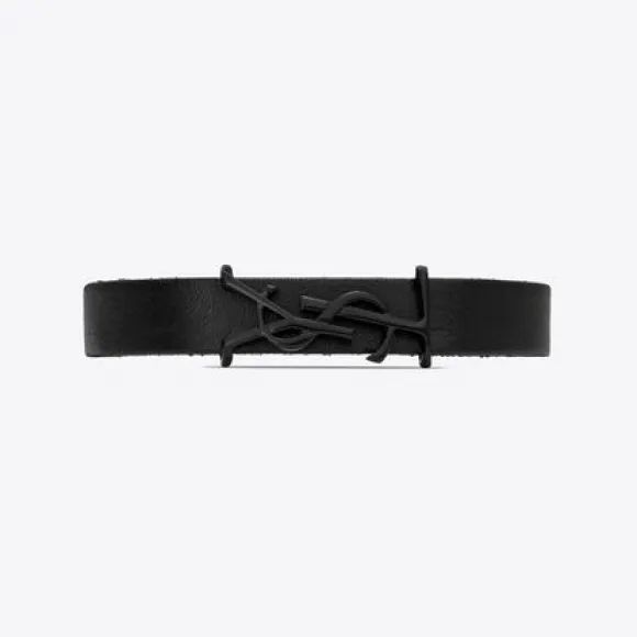 伊夫圣罗兰/Yves Saint laurent opyum光滑皮革和金属手链 7088150IH0U1000
