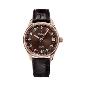 真力时/Zenith El Primero 玫瑰金镶钻 机械机芯 女表 22.2170.4650-76.C713
