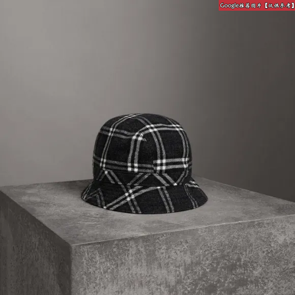 博百利/Burberry  「Burberry x Gosha Rubchinskiy」系列格纹法兰绒渔夫帽 (炭灰色)  40