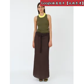 普拉达/Prada 深棕色  长裙 P166OR 1IQP F0003