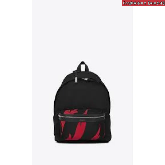 伊夫圣罗兰/Yves Saint laurent CITY火焰印花红黑色尼龙帆布背包 465448GR0KF1091