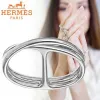 爱马仕/Hermes  Chaine d'Ancre Punk双环戒指 H117610B_00051