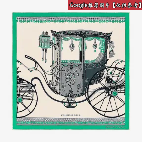 爱马仕/Hermes 灰色 “华丽马车”45厘米小方巾 H892729S_05