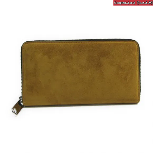 Jimmychoo/吉米周 紫蓝色纳帕皮和波尔多绒面革拉链钱包 j000071033001