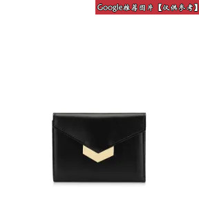 Jimmychoo/吉米周 黑色Spazzolato皮革法式钱包 j000077980001