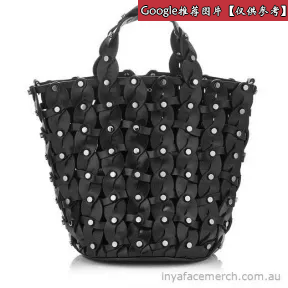 Jimmychoo/吉米周 黑色编织Vacchetta桶包 J000087469001