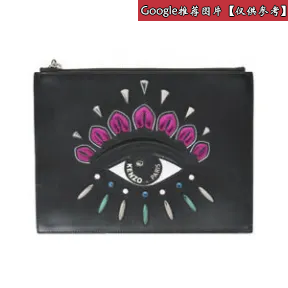 凯卓/Kenzo 女士 黑色 皮包 A4 Eye皮革手拿包 F852SA607L22.99B.TU