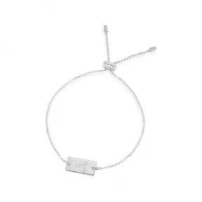 APM 字母N方牌可调节手链 - 银白色 AB4250OXN