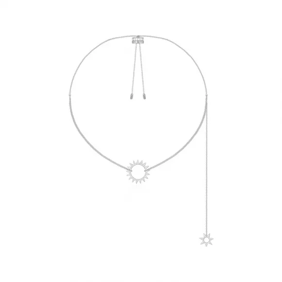 APM 双日吊坠可调节项链 - 银白色 AC3593OX