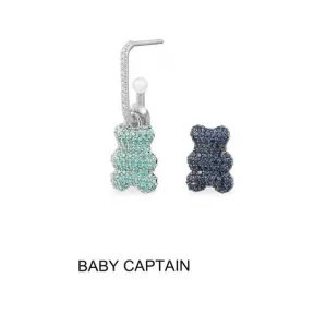 APM 系列 单只Baby Captain Yummy Bear（可挂扣）耳环- 银白色 AE13983XIKBPL