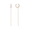 APM 粉金色纯银镶晶钻Z字形链条耳环 RE9989OX