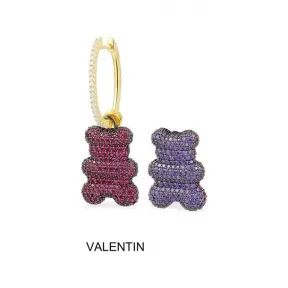 APM 系列 单只Valentin Yummy Bear（可挂扣）圆环耳环 YE14055XKRV