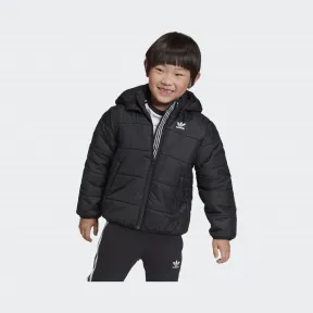 阿迪达斯/Adidas ORIGINALS 黑色/白 男童 JACKET 冬季棉服 ED7735