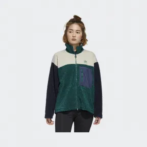 阿迪达斯/Adidas ORIGINALS 森林绿/传奇墨水蓝 女士 Short Sherpa 运动棉服 GL6407