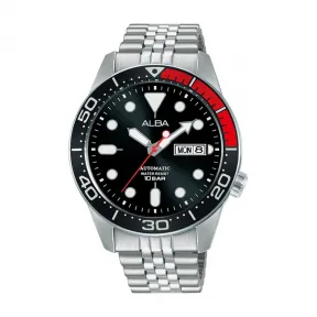 雅柏/Alba 42MM 不锈钢表壳和螺丝透视表背 自动机械机芯 男表 AL4193X1