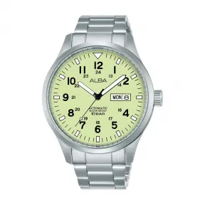 雅柏/Alba 42MM 不锈钢表壳和螺丝透视表背 自动机械机芯 男表 AL4215X1