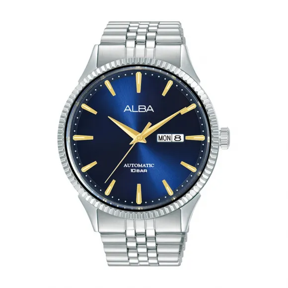 雅柏/Alba 43MM 不锈钢表壳和螺丝透视表背 自动机械机芯 男表 AL4237X1