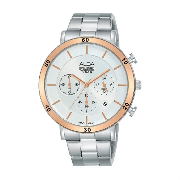 雅柏/Alba 42MM 不锈钢表壳 男表 AT3F63X1