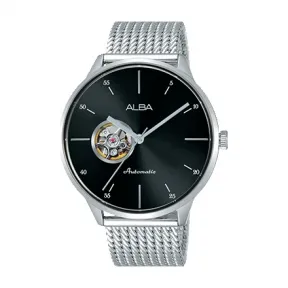 雅柏/Alba 42.5MM 不锈钢表壳和螺丝透视表背 自动机械机芯 男表 AU7015X1