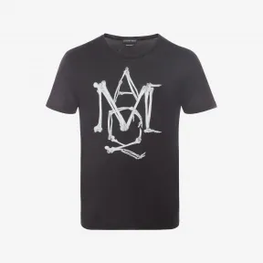 亚历山大麦昆/Alexander McQueen 骨头 Logo T 恤 男士 37892277ms 435908QHZT90901