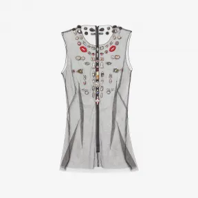 亚历山大麦昆/Alexander McQueen 刺绣薄纱 Obsession 上衣 女士 38551030ks 439036QHZ230901