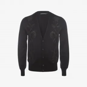 亚历山大麦昆/Alexander McQueen 玫瑰刺绣长袖针织开衫 男士 39646352dr 429886Q1VXM1000