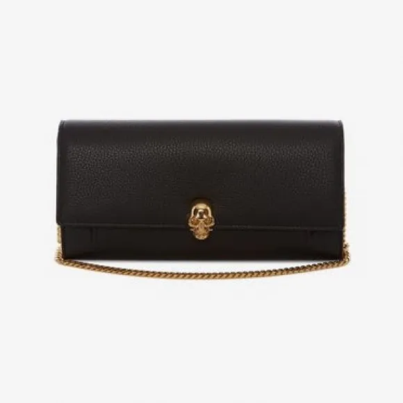 亚历山大麦昆/Alexander McQueen Skull 皮革长款钱夹 女士 22001706xa 414659BPT0G1000