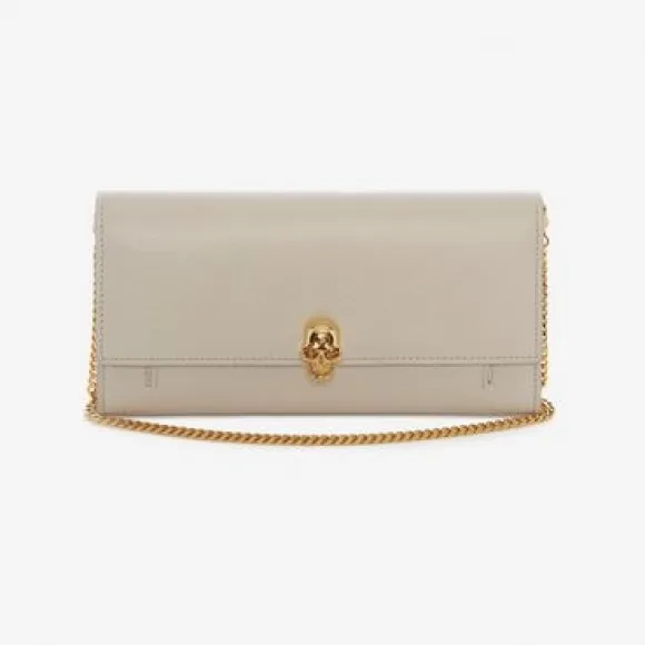 亚历山大麦昆/Alexander McQueen Skull 皮革长款钱夹 女士 22002743ro 414659BPT0G9004