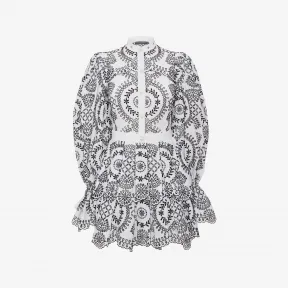 亚历山大麦昆/Alexander McQueen 马德拉刺绣府绸连衣裙 女士 34699587hf 459465QIZ140910