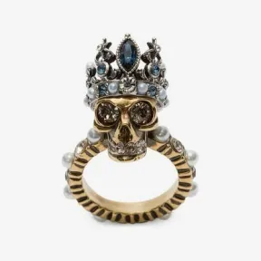 亚历山大麦昆/Alexander McQueen Queen Skull 戒指 女士 50185422nq 459558J160U1517