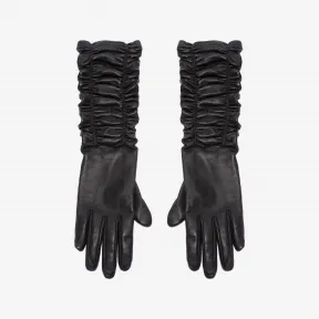 亚历山大麦昆/Alexander McQueen 黑色皮革手套 女士 46454526uj 440168Q5WFQ1000