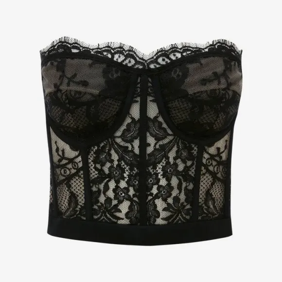 亚历山大麦昆/Alexander McQueen 黑色 女士 胸衣 586959QEAAH1000 