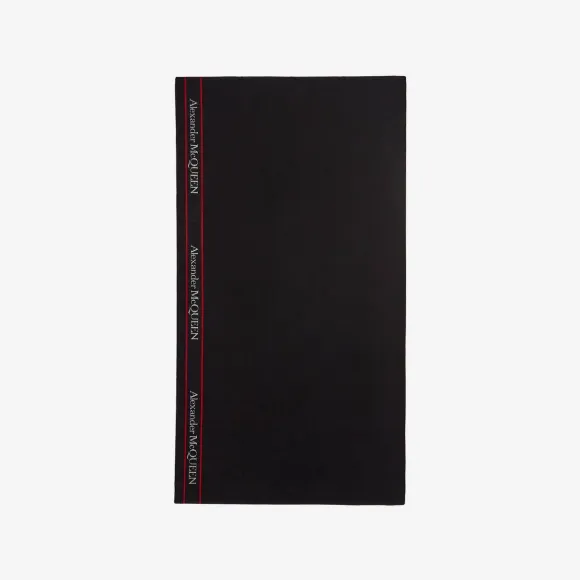 亚历山大麦昆/Alexander McQueen 黑色/象牙色 男士 沙滩巾 5970354106Q1078 809099420